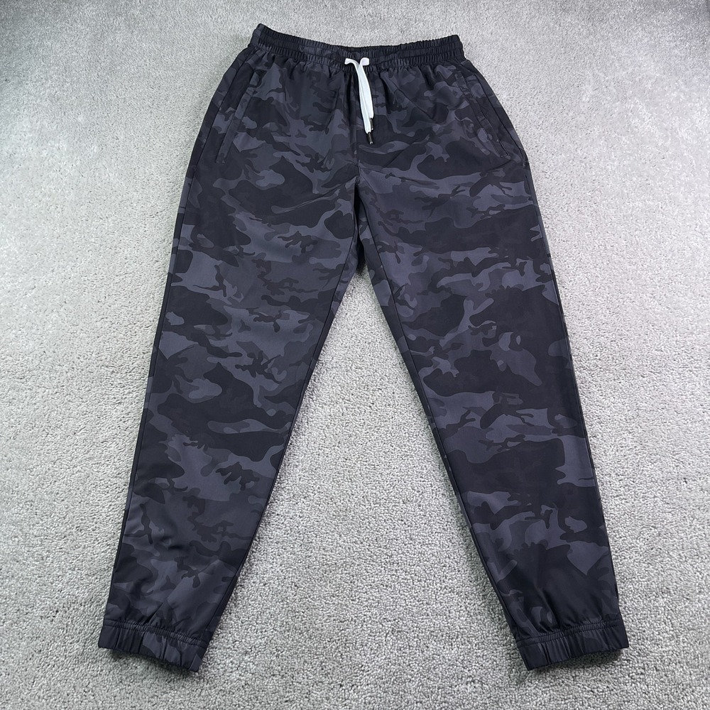 Cove Pants Men 32x28 Black Gray Camo Jogger Lightweight Athletic Gym Training